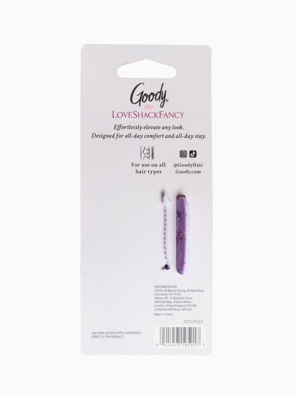 LoveShackFancy X Goody LIMITED EDITION Large Claw Clip - HAPPY THOUGHTS NWT - Picture 6 of 7